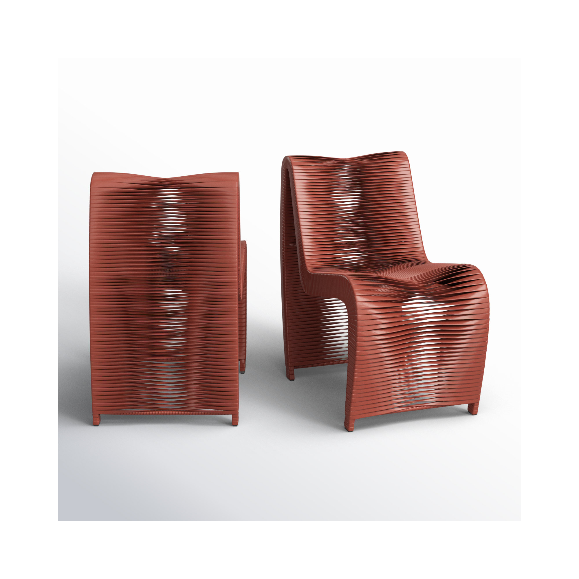 Pernille Outdoor Armless Lounge Chair, Terracotta