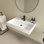 Meuble-lavabo mural 31 po, meuble-lavabo flottant moderne en résine de pierre