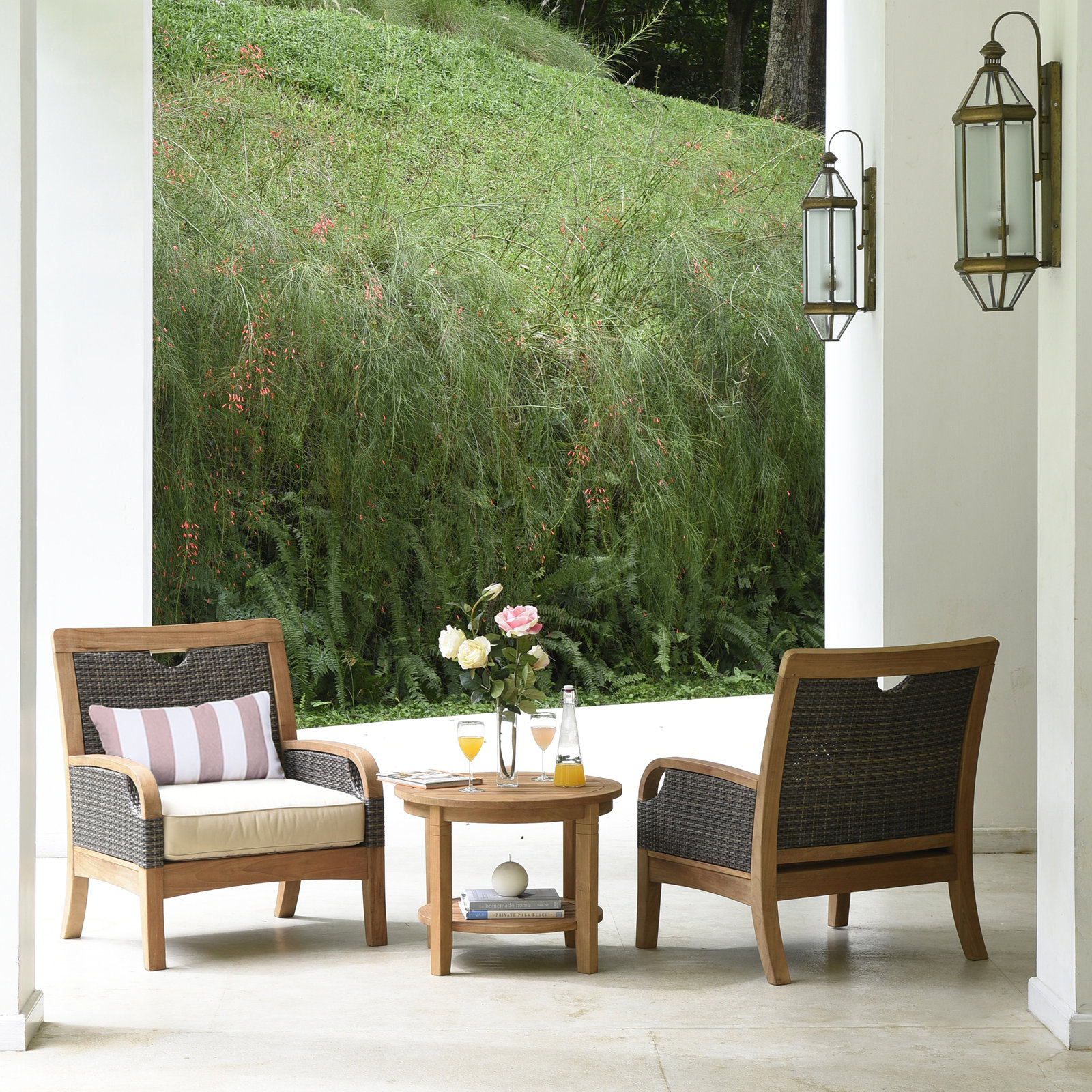 Colden 2-Person Teak Patio Seating Group