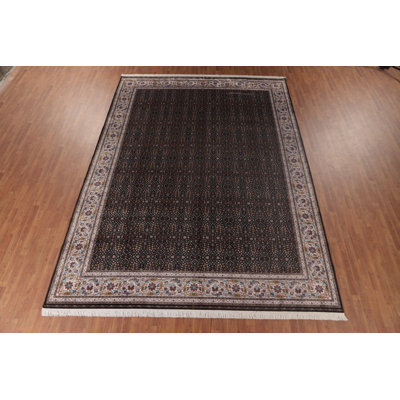 Black Traditional Turkish Area Rug 10x13