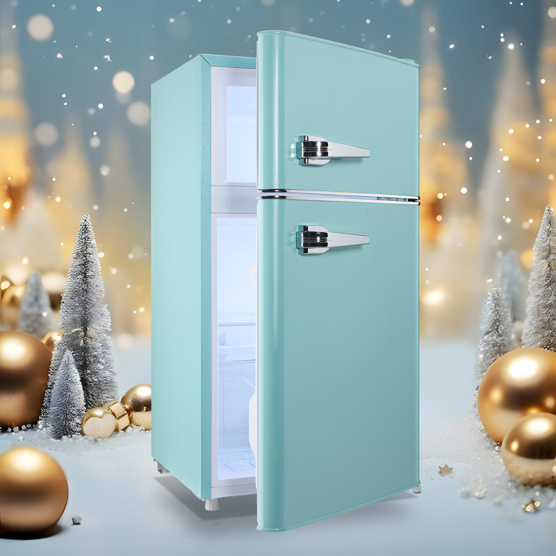 DEMULLER 3.5 Cubic Feet Mini Fridge with Freezer, Blue