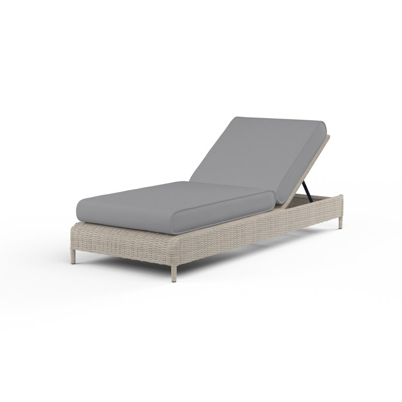 Manhattan Outdoor Resin Wicker Chaise Lounge, Canvas Granite Sunbrella®