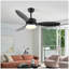 Ventilateur de plafond 52 po intérieur / extérieur avec ensemble de lumières DEL - noir