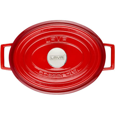 Lava Enameled Cast Iron Dutch Oven Oval with Trendy Lid