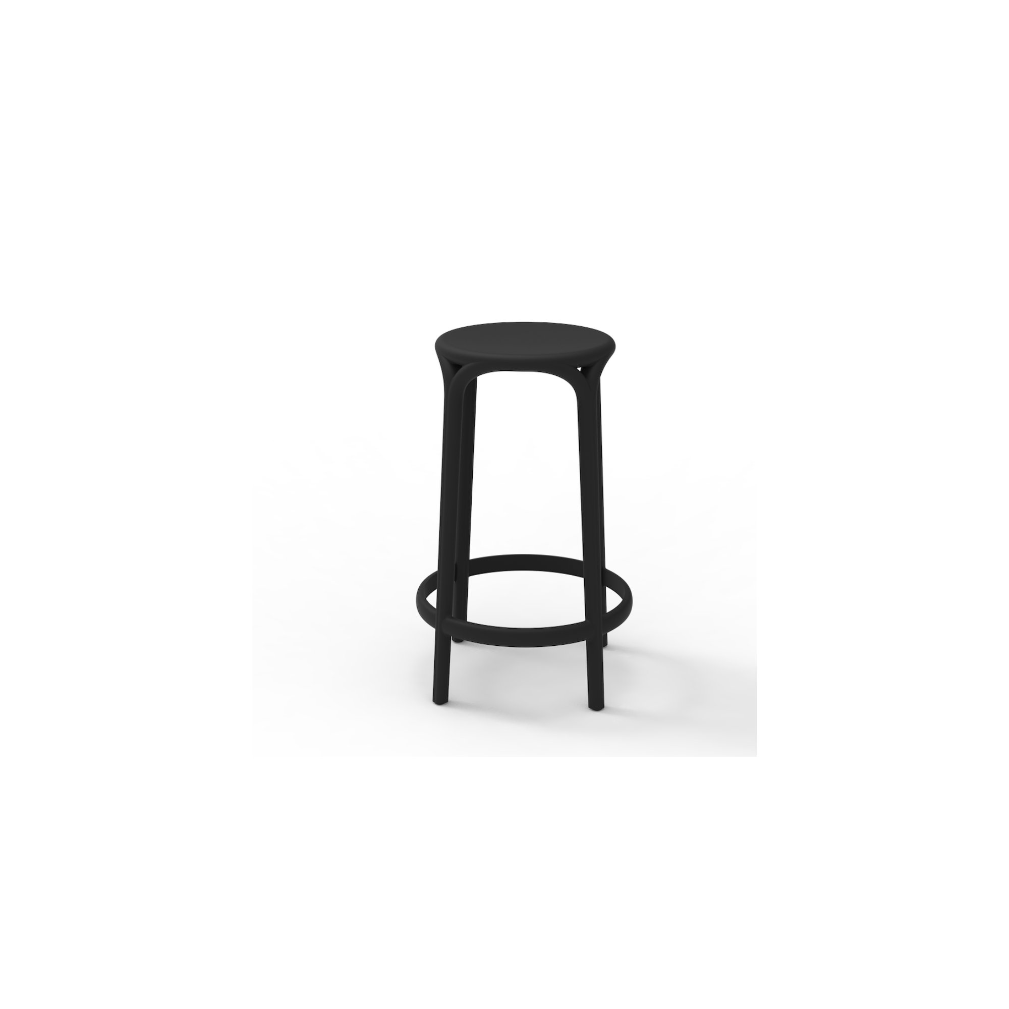 Brooklyn Bar Stool (Indoor/Outdoor), Counter Stool (25.75'' Seat Height), Black