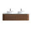 Meuble-lavabo double 60 po avec lavabo blanc Carrara et porte-serviettes 60 po-133405100-133405101