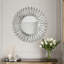 Axentie Round Wall Accent Mirror Hallway Sunburst Mirror-1631029645