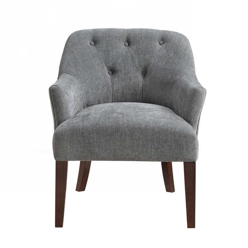 Fauteuil rembourré en tissu avec 4 pieds, Gris anthracite