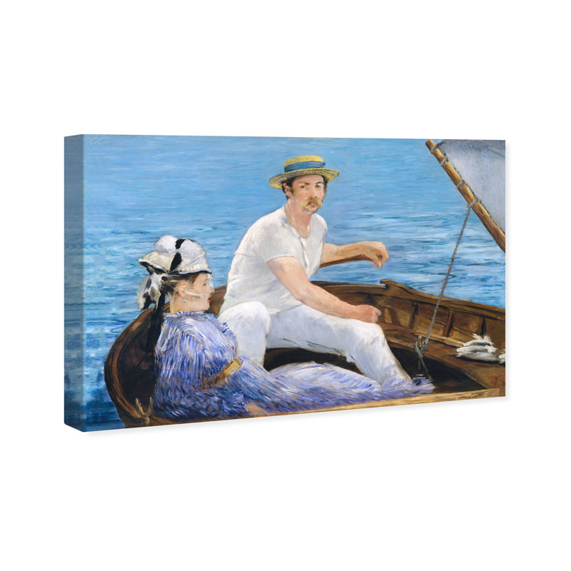 «Manet - Boating», impression classique et figurative classique, Toile tendue, H 30 po x l 45 po