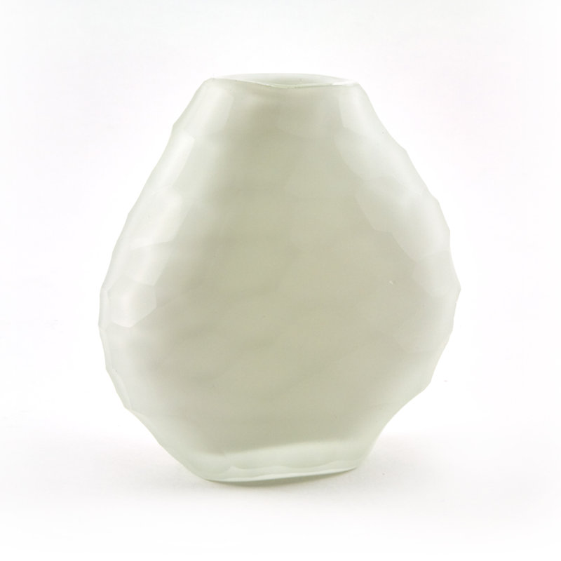 Vase de table en verre, Blanc, H 5,1 po x l 4,7 po x P 2,5 po