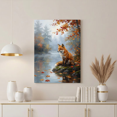 Gallery Wrap，Canvas Wall Art for Living Room, Bedroom, Office or Entryway – Decorative Wall Decor with Fox Autumn