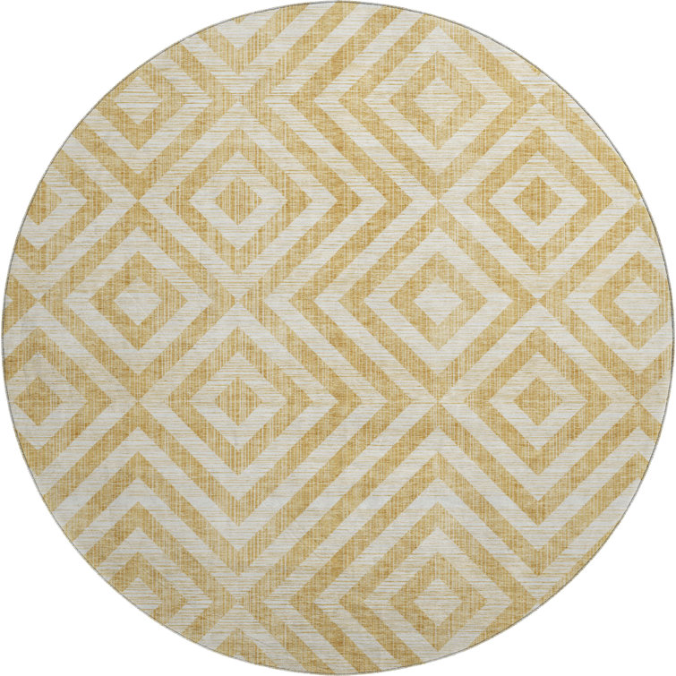 Premium Machine Washable Prisco Gold Rug