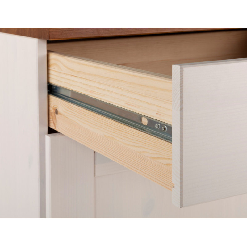 Flintwood 85cm Kitchen Pantry, White/Honey