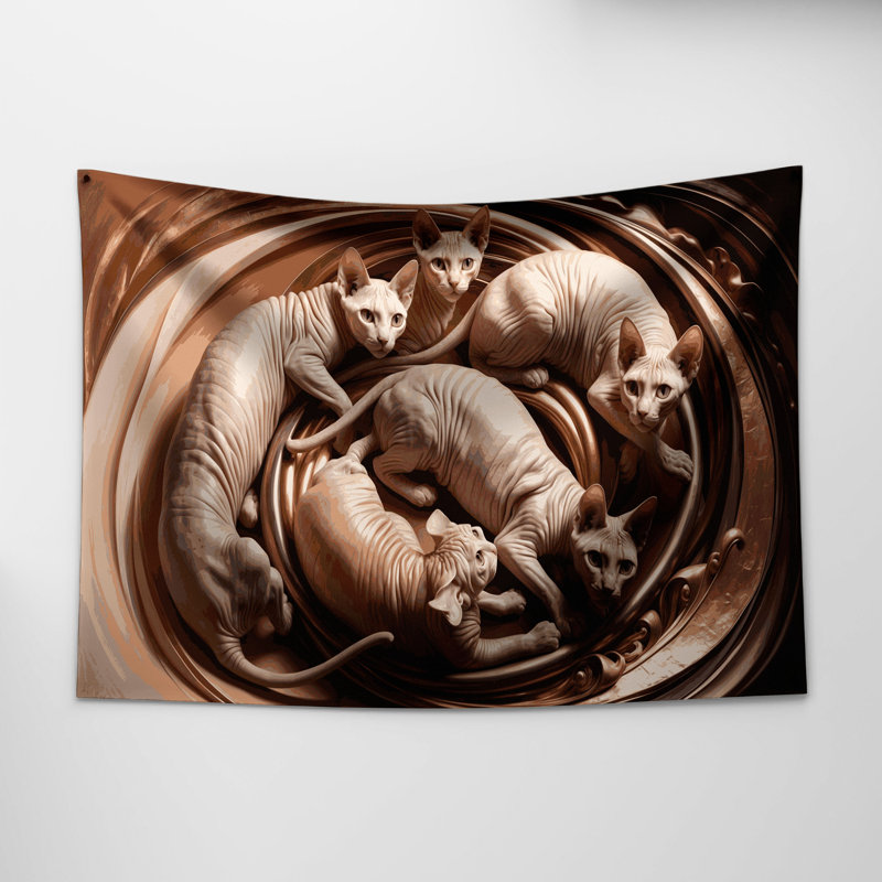 Tapisserie «Cats Don Sphynx», 88 po x 104 po