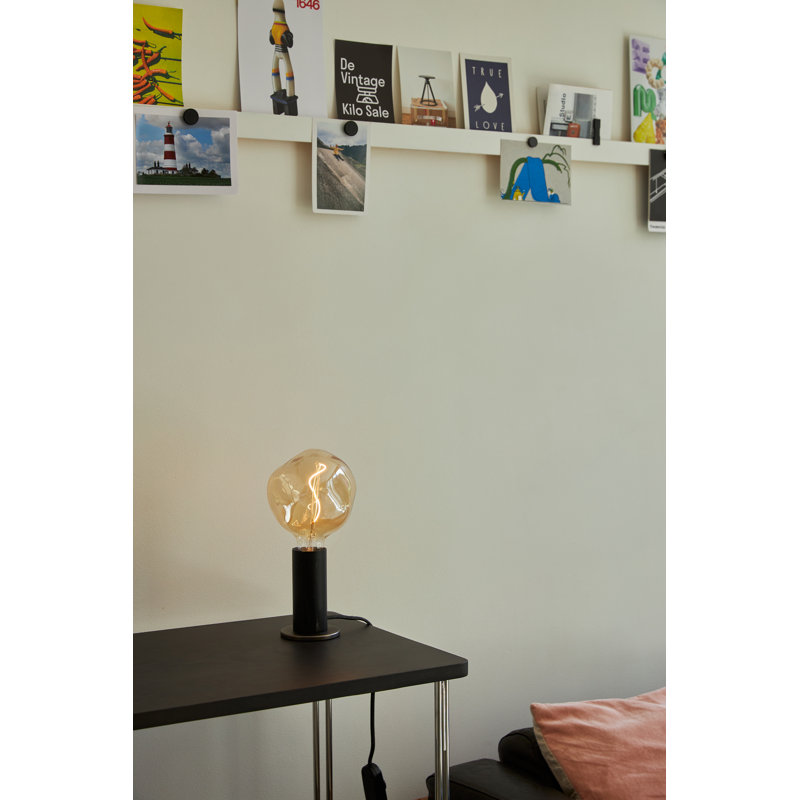 Knuckle Table Lamp in Walnut With Voronoi-I,  Blackened Oak