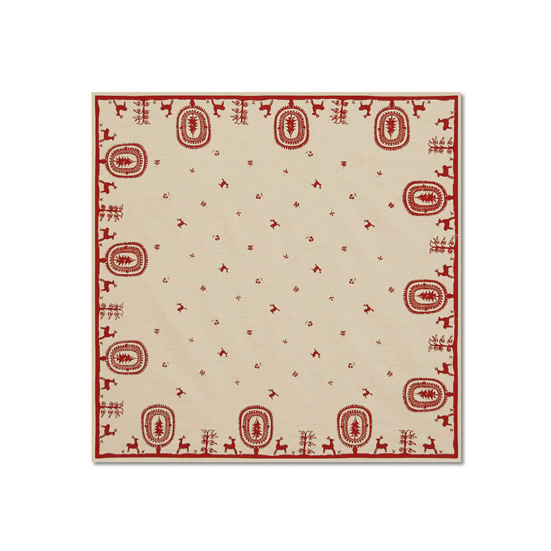 Indi Geometric 100% Cotton Square Table Topper