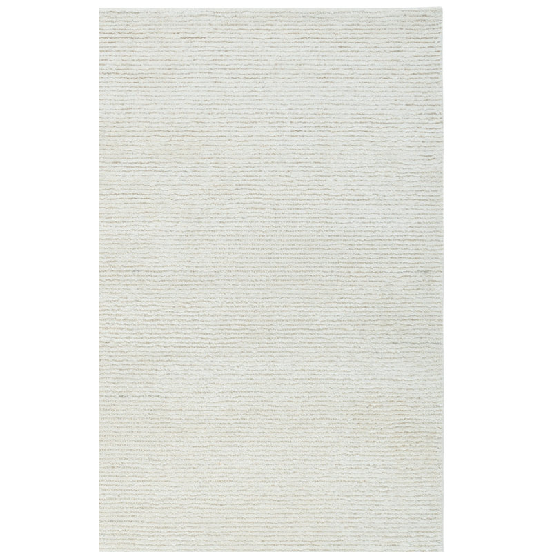 Tapis ivoire en laine, viscose et coton touffeté à la main Maynie, Tapis de couloir 2 pi 3 po x 8 pi
