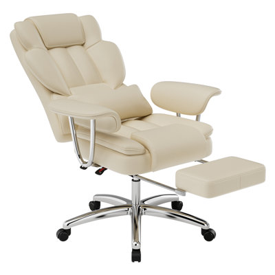 Office Chair, Big And Tall Executive Office Chair With Footrest, Leather Computer Chair, Ergonomic Reclining Chair High Back , Large Home Office Chair