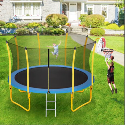 SUNNY HOUSE Round Backyard Trampoline with Safety Enclosure