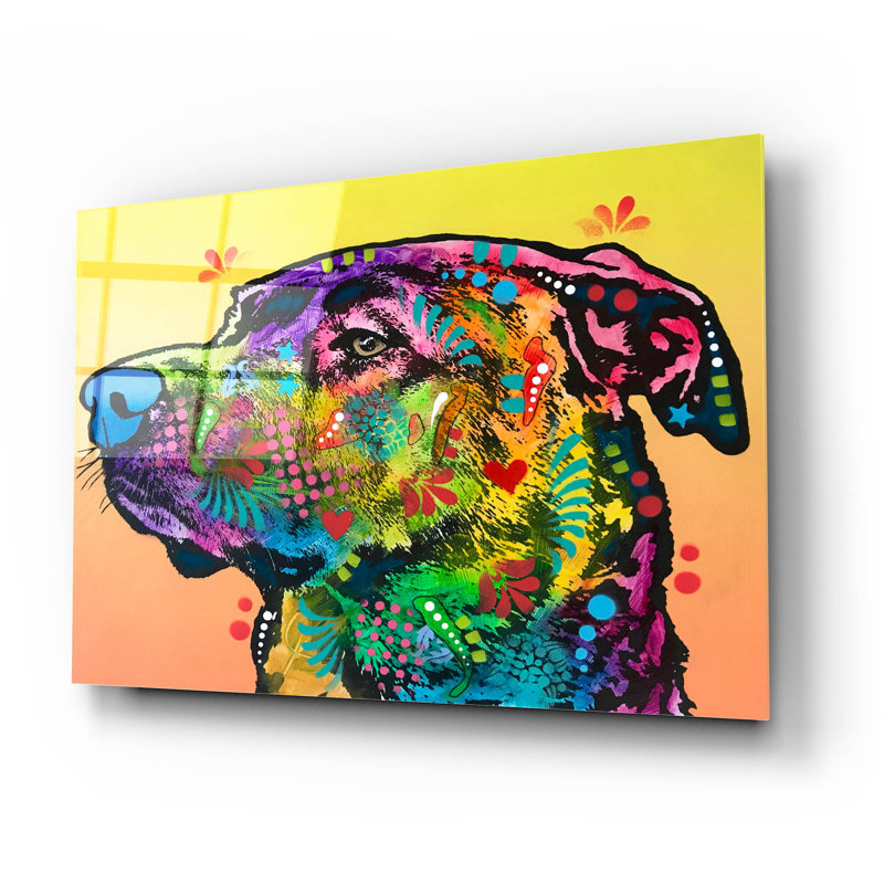 Winston Porter «Good Boy Blue Nose» par Dean Russo Studios, art mural en verre acrylique ACR-40053