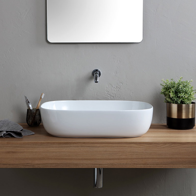 Scarabeo By Nameeks 15.4'' Glossy White Ceramic Oval Bathroom Sink
