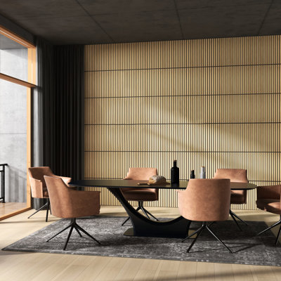 4 Pack 23.6" W X D 0.8" H Sound Absorbing Acoustic Wall Panels In Walnut, Enhance Acoustics Exhibition Halls Walnut 3d Faux Wood Panels, 0.8", Ideal For Home Office Ceiling Upgrades