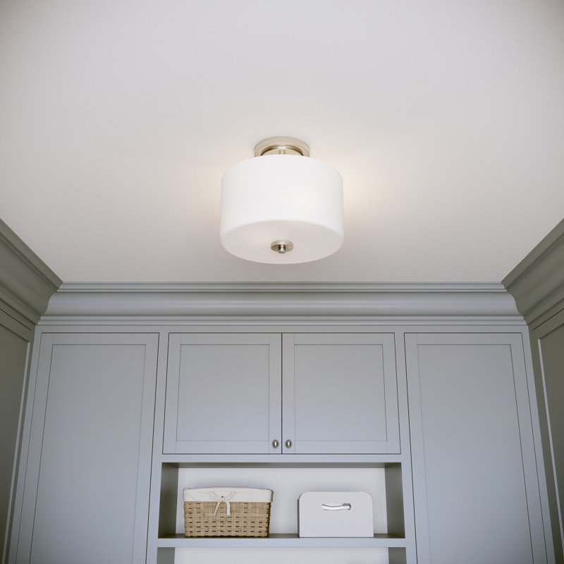 Alfred 22" 2-Light Semi-Flush Mount - Brushed Nickel, Brushed Nickel