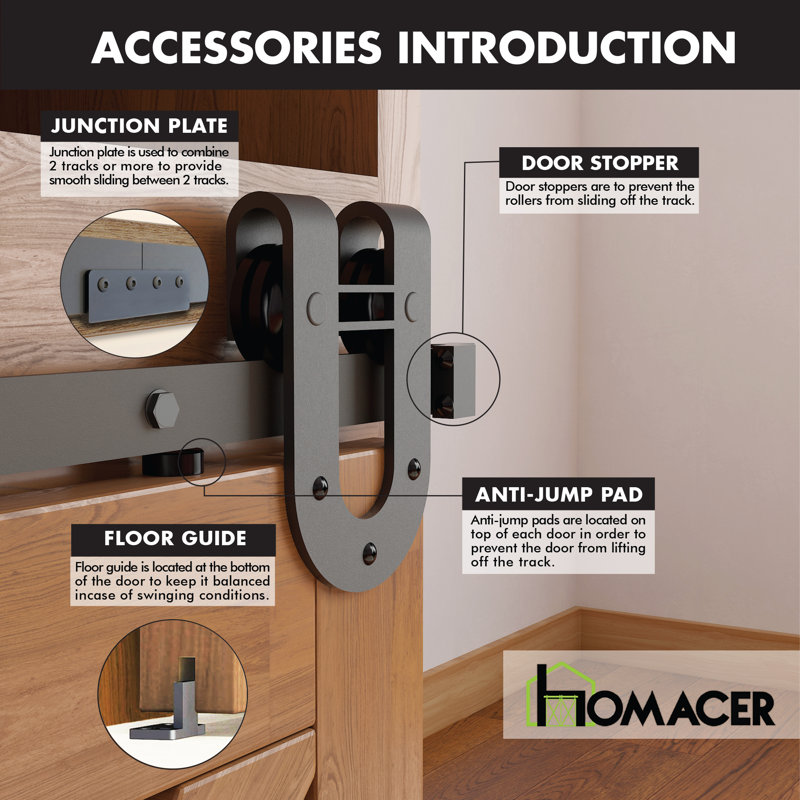 Black Steel Mini Sliding Barn Door Hardware Kit