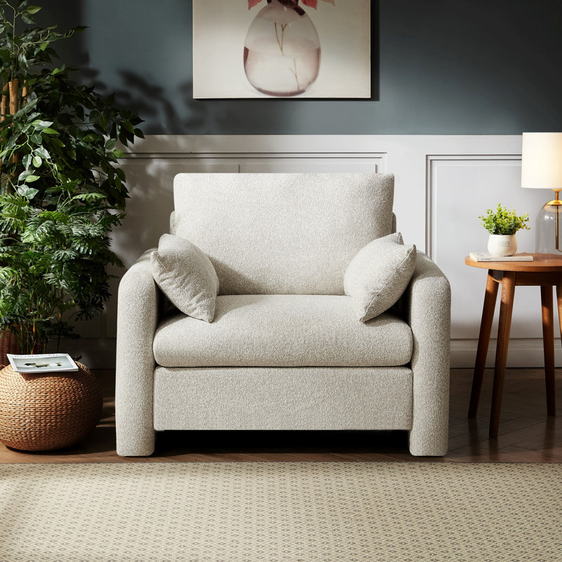 Shorewood Textured Fabric Armchair, Beige