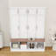 4-in-1 Hall Tree with 4 Hidden Hanging Hooks, Seating Bench and Doors-1856302558