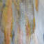 Prisme - Peinture à l'huile abstraite peinte à la main sur toile, bleu et beige avec des accents