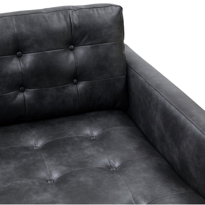 Chaise longue capitonnée à deux accoudoirs carrés