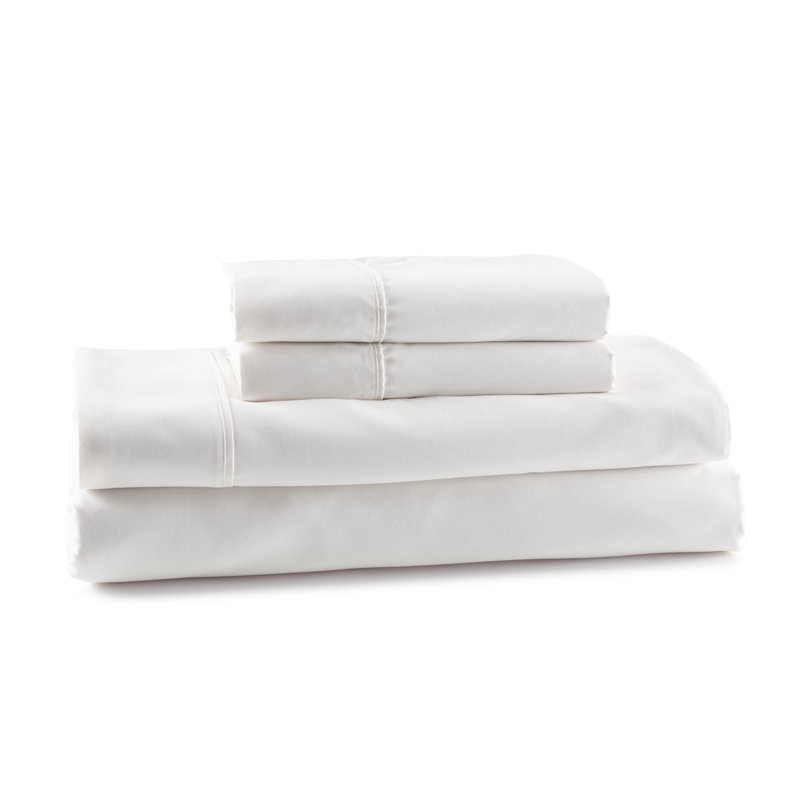 Ensemble de draps luxueux de quatre articles Eternal, Blanc, Ensemble de draps pour grand lit de 4 pièces