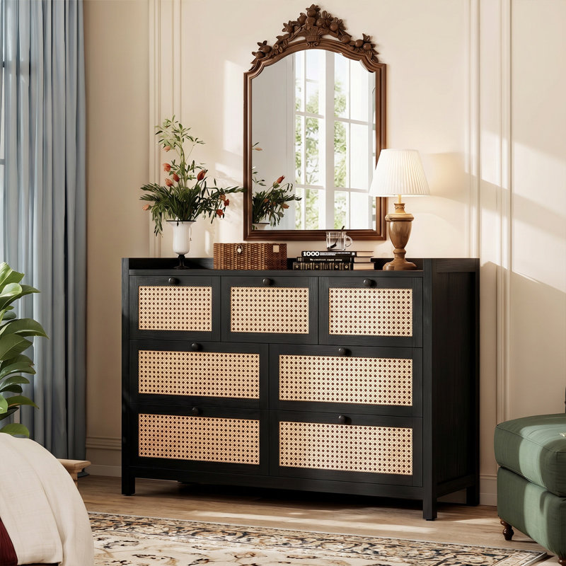 47" 7-Drawer Dresser, Black