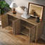Buffet 63 "rétro sculpté avec tablettes réglables et pieds en bois massif, noyer-1050450618