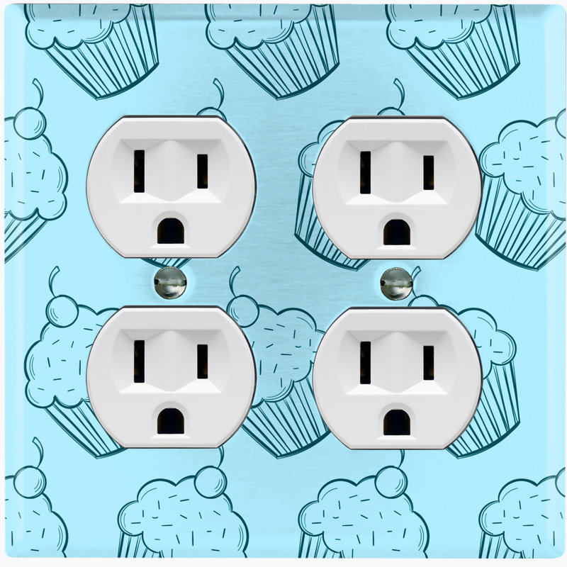 Patterned 2 - Gang Duplex Outlet Standard Wall Plate