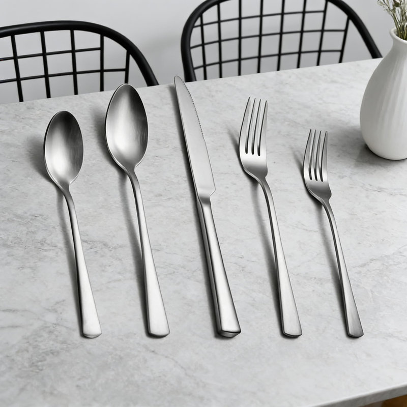 Ensemble de couverts 15 pièces en acier inoxydable pour 3, 18/10 argenterie forgée avec poli miroir - couverts allant au lave-vaisselle pour la maison, le restaurant ou le mariage
