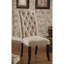 2 chaises rustiques rustiques en tissu beige avec dossier et base en bois massif
