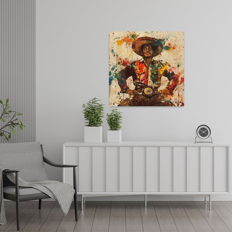 Art contemporain cheval El mexico II, H 24 po x l 24 po