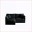 Canapé modulaire, canapé en L 2 places avec repose-pieds, causeuse modulaire pour petits espaces | Noir | Chenille-1650201533