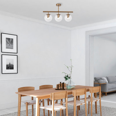 Lustre en forme de globe à 3 lumières pour îlot de cuisine