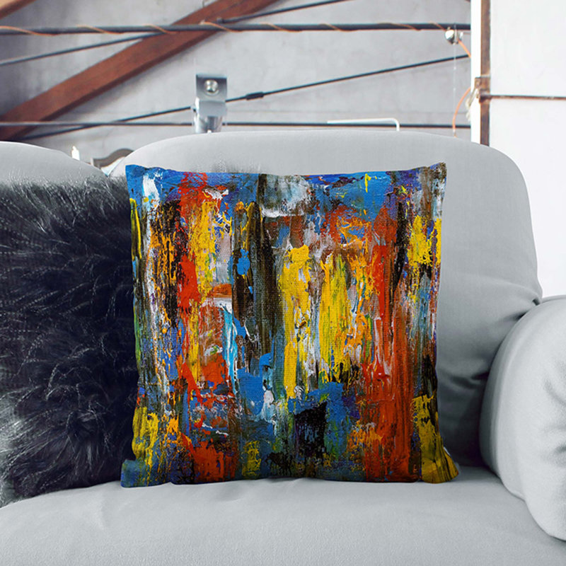 Abstract Square Throw Cushion, Black, 40 x 40 cm