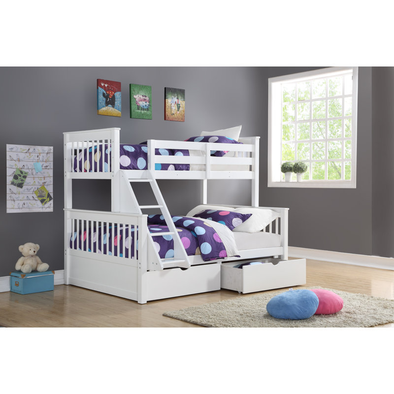 Geyer Double (4'6) Storage Bunk Bed, White