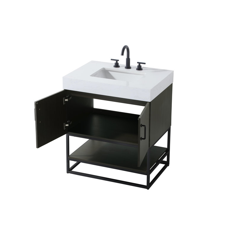 30 inch Single Bathroom Vanity, Mocha Brown