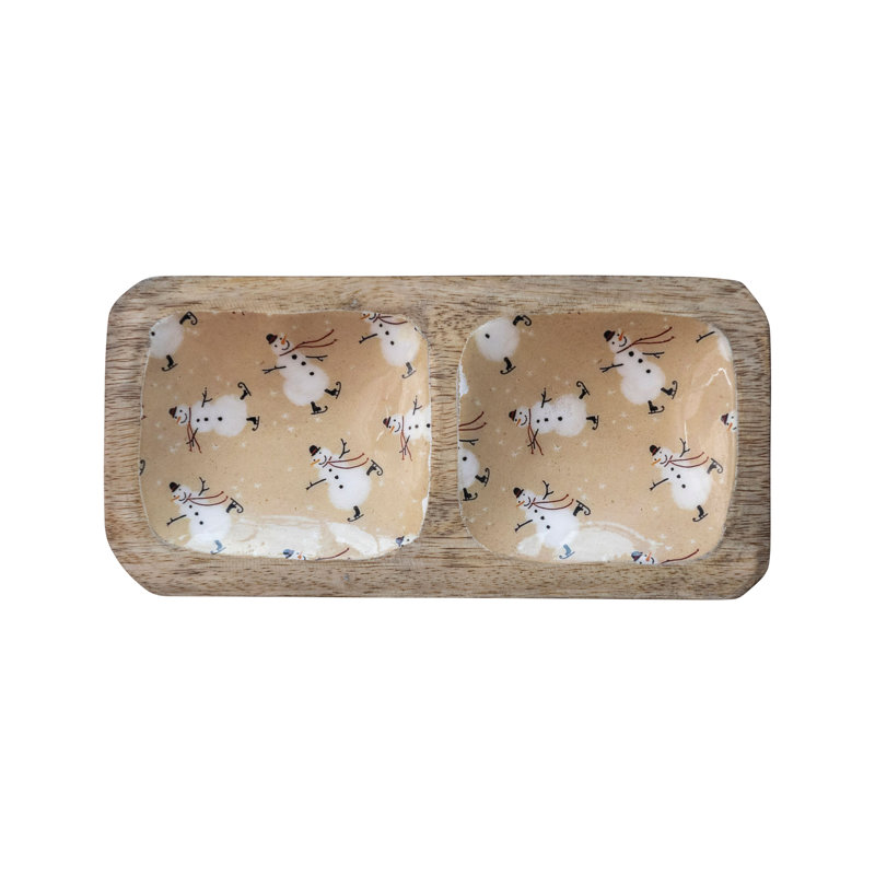 Brown Mango Wood Rectangle Decorative Tray