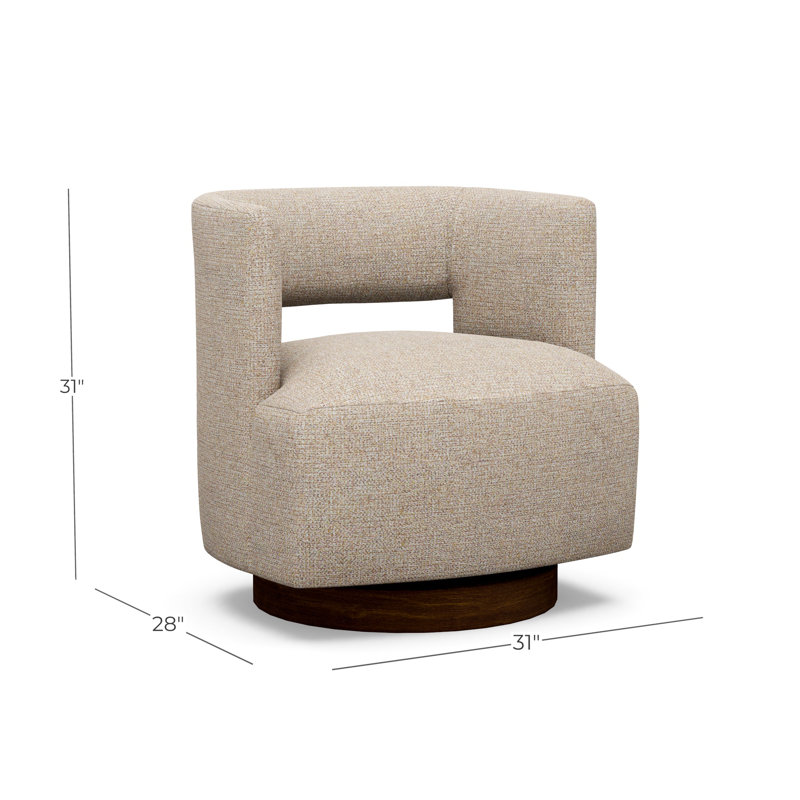 Crystle Swivel Barrel Chair, 5246-74, Walnut