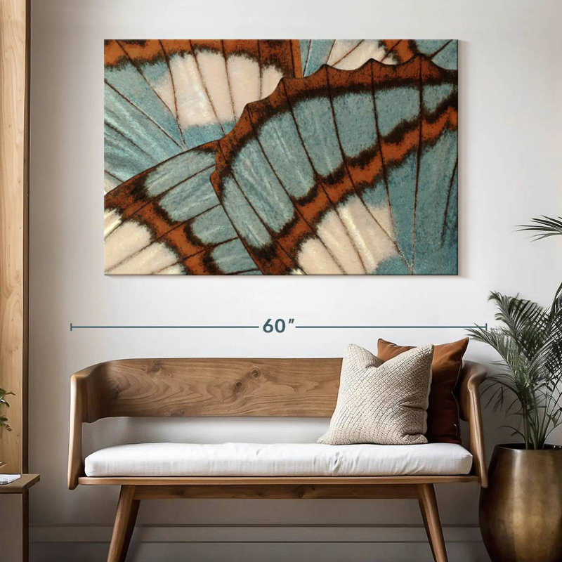 Brampt Blue Brown Butterfly Wings, 34" H x 51" W
