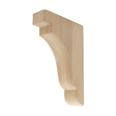12 in x 2-1/2 in x 8 in Unfinished Medium Solid Traditional Plain Wood Bracket Corbel