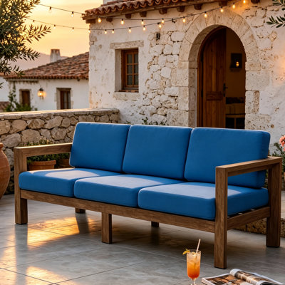 Outdoor Solid Wood Patio Sofa