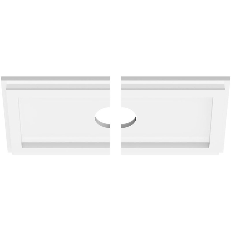 Médaillon de plafond rectangulaire rectangulaire en PVC de qualité architecturale, H 1 po x l 14 po x P 7 po
